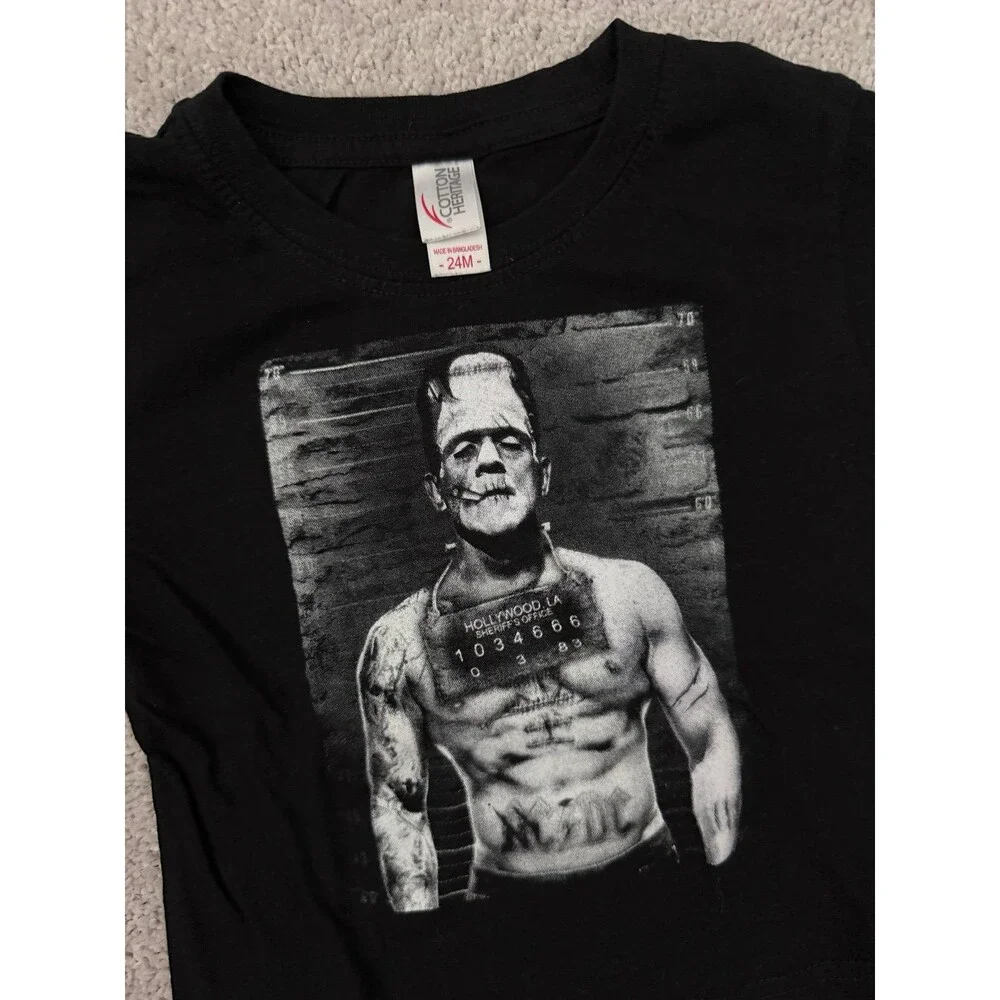 Tattoo Frankenstein Lineup Mug Shot T-Shirt Size 24 Months Universal Monsters